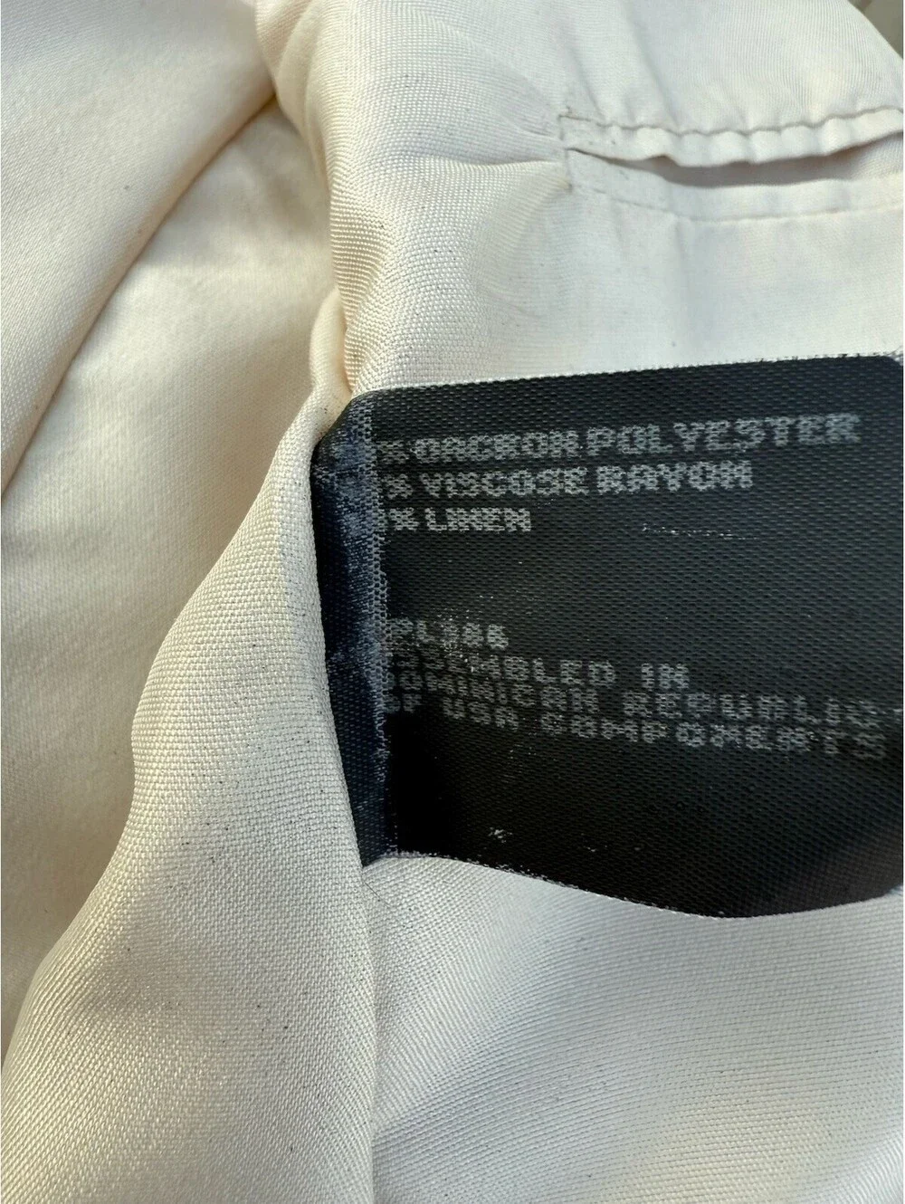 Haggar Clothing Men's White Cream Natural Linen Blend Sport Jacket Blazer Sz 40
